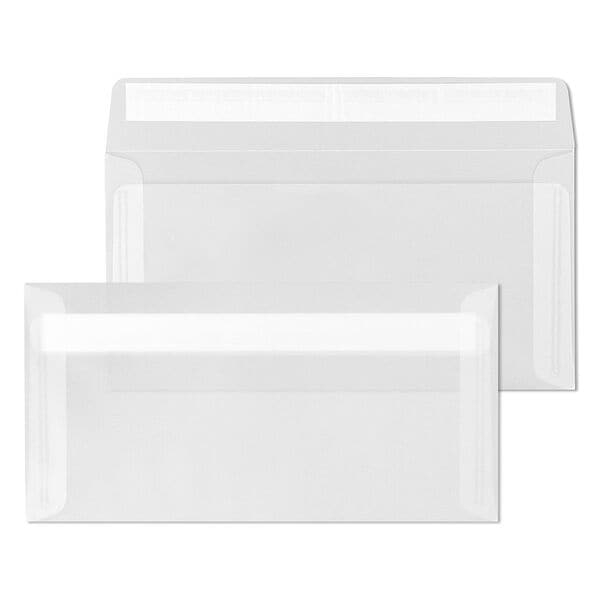 ÖKI Briefumschläge DIN lang ohne Fenster 50 Stück transparent, 22x11 cm