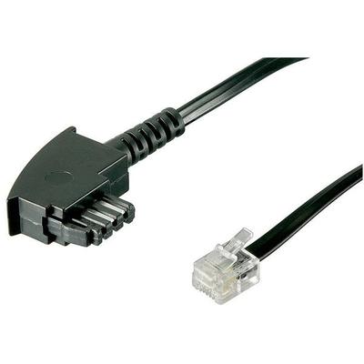goobay Telefonkabel TAE-F/RJ-11,RJ-14 schwarz 6.0 m schwarz