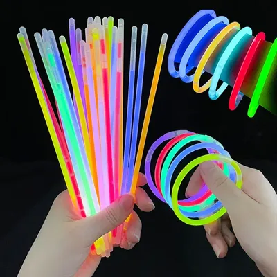 10~100pcs Wrist Fluorescent Stick Festival Party Luminous Props Performance Cheering Glow in the Dark for Concerts Birthdays TMZ