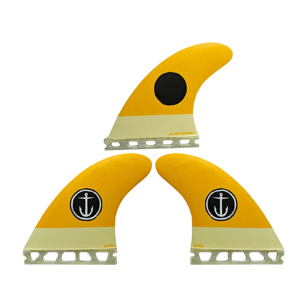 Beach Accessories FUTURE 4.55in Yellow Thruster Fin | Compatible with Shortboards Surfboard Fins