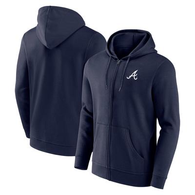 Atlanta Braves Primary Logo Hoodie mit durchgehendem Reißverschluss – Herren Image