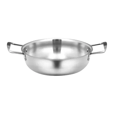 Stainless Steel Instant Noodle Pot Single Person Small Hotpot Golden Double Ear Flat Bottomed Dry Pot Gas Seafood Soup Pot