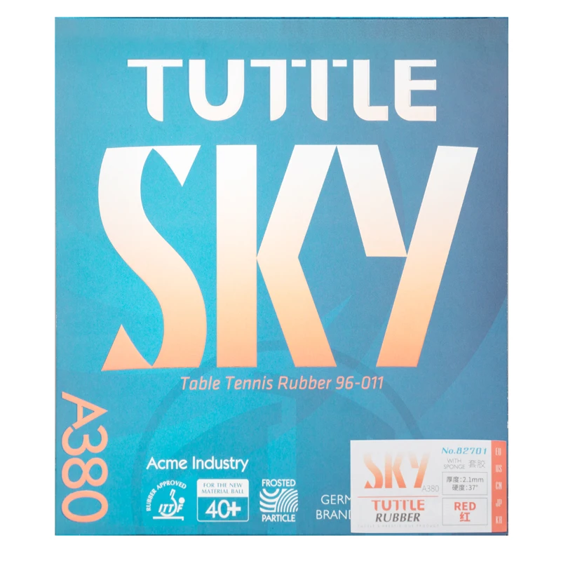 TUTTLE SKY A380 Tischtennis-Gummi, mattiertes, hochreibbares Gummiplatten, innerer Energie-Ping-Pong-Schwamm für Spin Fast Attack Image