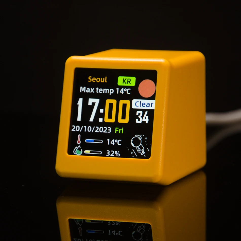 GeekMagic Smalltv-Ultra Smart Geschenk-Desktop-Bettuhr WLAN-Wettervorhersagestation für Desktop-Fotoalbum mit GIF-Animation Image
