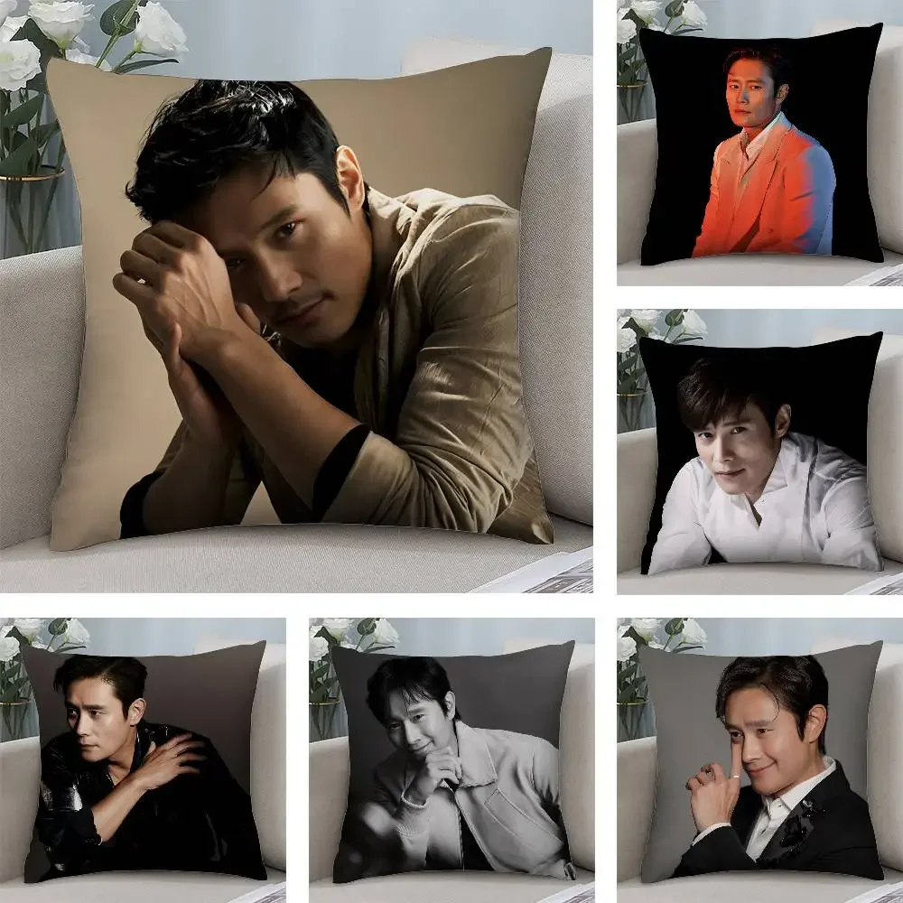 L-Lee B-Byung-huns Kissenbezug, kurzer Plüsch, doppelseitiger Druck, quadratische Dekokissenbezüge, Sofa, Heimkissen, Dekoration Image