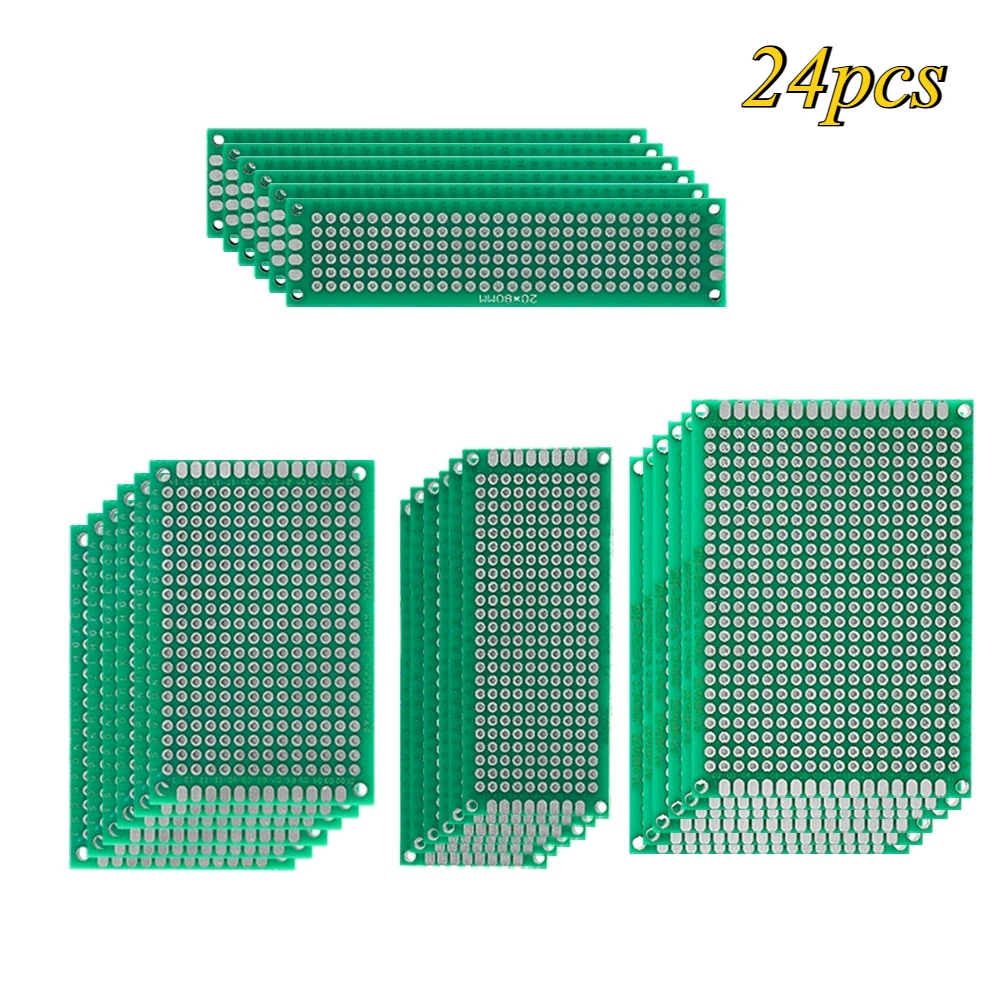 24PCS Doppelseitige PCB Kit 2*8 3*7 4*6 5*7cm Universal Board experimentelle Platte Schaltung Loch Brot Bord DIY Löten Kits Image