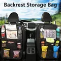 Borsa portaoggetti per protezioni posteriori per seggiolino auto con supporto per tablet touch screen, portaoggetti di grande capacità, montato su veicolo, multifunzionale