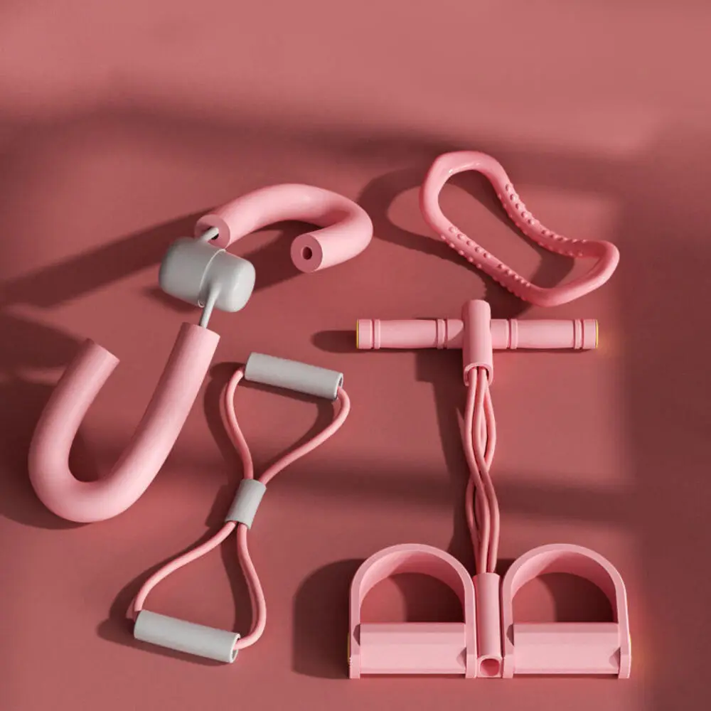 Yoga Fitness Set Widerstands bänder Pilates Yoga Ring offene Schulter und Rücken Fitness geräte 4 Set