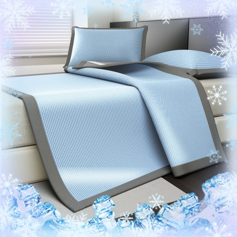 Sommerkühlendes Bettlaken aus Eisseide mit kaltem Gefühl, Matratzenbezug für heißes Wetter, atmungsaktiv, waschbar (ohne Kissenbezug) ﻿ Image