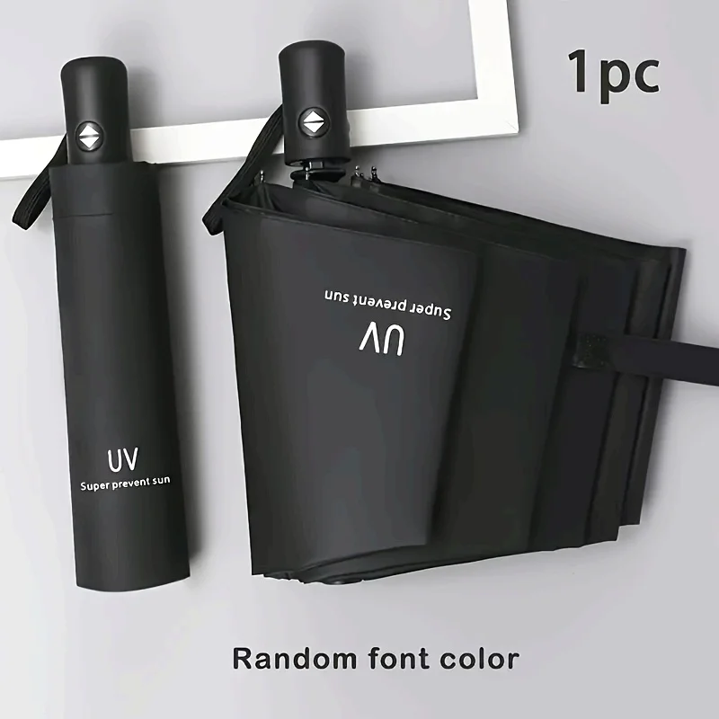 8-Rippen-Reise-Regensonnenschirm, winddicht, mehrfarbig, Reiseschirm, automatisches Öffnen und Schließen, tragbar, faltbar, Anti-UV-Regenschirm Image