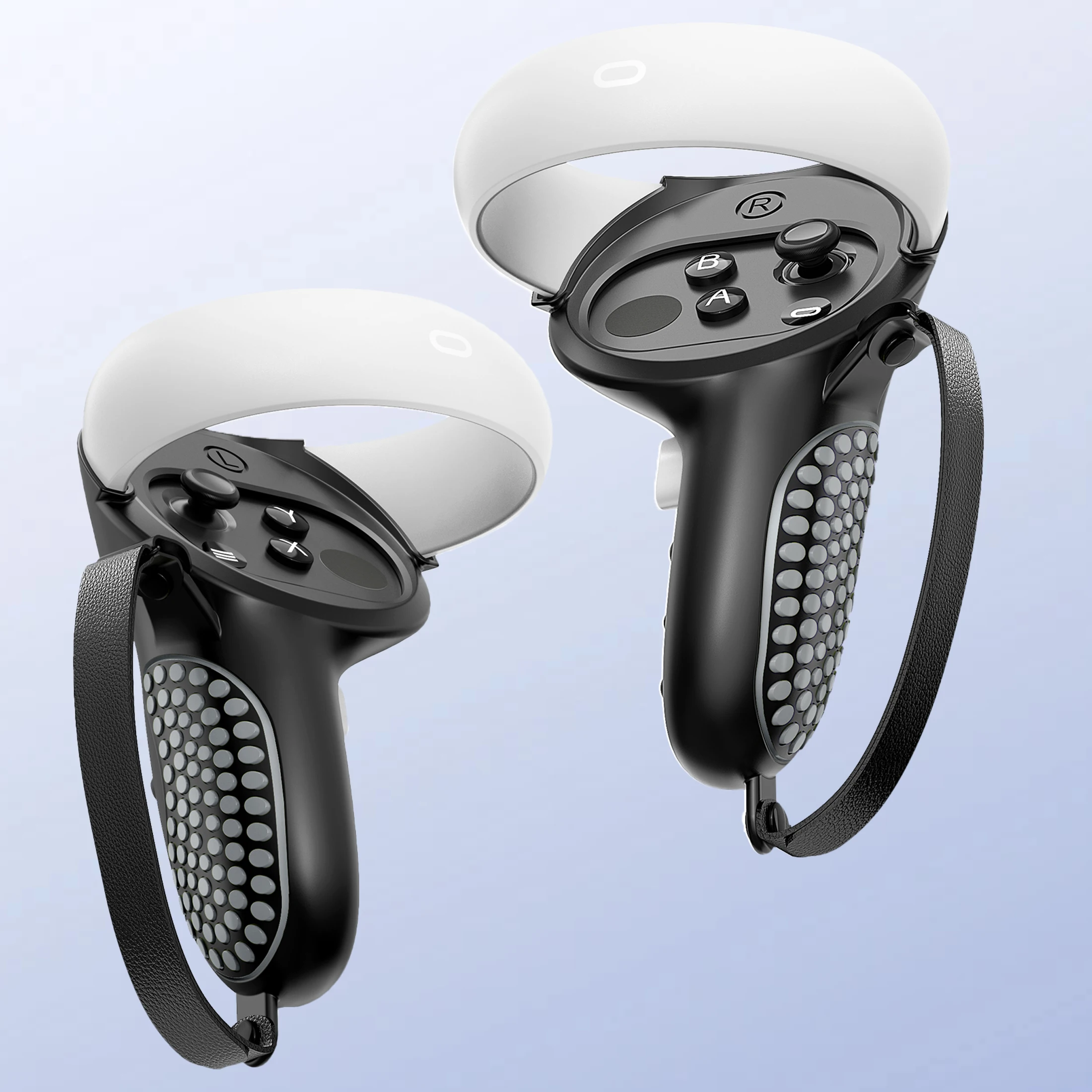 Kompatibel mit Quest 2, ein Paar fortschrittliches Zubehör mit weichem Silikongriff – rutschfeste Textur – und verstellbare Lederknöchel Image