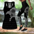 Huginn Raven of Odin Canotta e leggings vuoti stampati in 3D Set Fitness Leggings femminili a figura intera Comodi pantaloni da yoga LKB-07