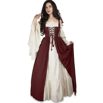 Cosplay Damen Mittelalter Renaissance Kostüm Cosplay Über Anzug Kleid Weste Victoria Prinzessin Steam Punk Strap Plus Size Image