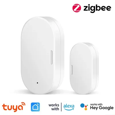 Tuya Zigbee Tür Und Fenster Sensor Garage Tür Detektor Kompatibel Mit Alexa Wifi Smart Home Google Assistent Smart Leben APP