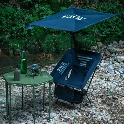 WELLHIKE Outdoor Folding Chair Square Structure Beach Chair Lightweight Portable Folding Picnic Oxford Cloth Chair Moon Chair ﻿