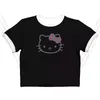Sommer Hello Kitty Crop Top Mädchen Hip Hop Street Top Süßes Damen Hello Kitty 2025 Coole Mode Urlaubsdruck Baby T-Shirt