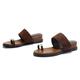 funifuni Women's Suede Strap Slide Sandals 3cm Block Heel Genuine Footbed Open Toe Beach Mules - White/Black/Red/Brown
