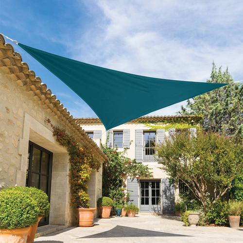 Voile d'ombrage triangulaire SHAE Bleu canard 4 x m - Polyester Hespéride