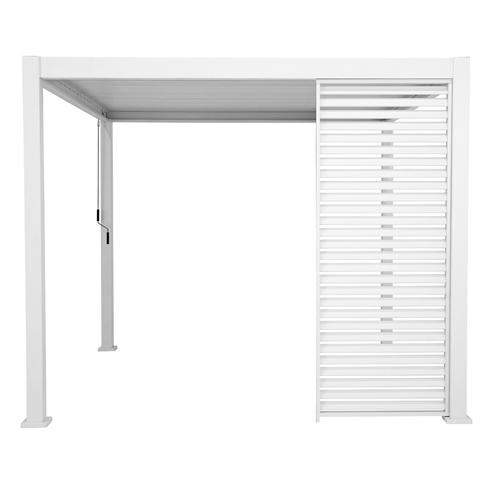 Persienne pour pergola bioclimatique EVORA Blanc Côté 3,6 m - 1/3 L. 113 x H. 238,65 cm Aluminium Hespéride