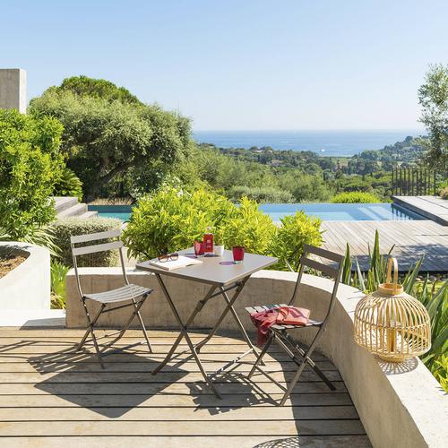 Table de jardin pliante carrée GREENSBORO Tonka 2 places - Acier traité époxy, Traitement antirouille renforcé Hespéride