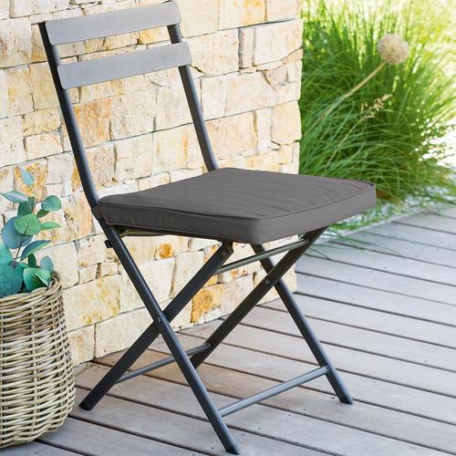 Galette de chaise à scratch KORAI Ardoise 40 x 4 cm - Polyester Hespéride