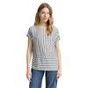 Shirtbluse TOM TAILOR, Damen, Gr. 34, blau (sanftes weiß navy vertical stripe), Obermaterial: 100% Viskose, gestreift, casual, loose fit Po-bedeckend, Rundhals, Kurzarm, Blusen, mit Streifen Muster