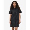Minikleid NOISY MAY "NMNEW SIGNE S/S COATED DENIM DRESS NOOS", Damen, Gr. M (38), N-Gr, schwarz, Web, Obermaterial: 77% Viskose, 20% Nylon, 3% Elasthan, unifarben, modisch, kurz, Kurzarm mit Umschlag, Kleider, Sommerkleid