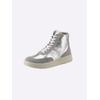 Sneaker ANDREA CONTI, Damen, Gr. 41, silber (silberfarben, grau), Leder, Rindsleder, Glattleder, Veloursleder, modisch, Schuhe