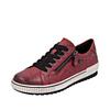 Plateausneaker REMONTE, Damen, Gr. 43, rot (dunkelrot), Leder, used, sportlich, Schuhe, Freizeitschuh, Halbschuh, Schnürschuh mit Außenreißverschluss