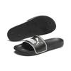 Badesandale PUMA "LEADCAT FTR", Gr. 49,5, schwarz-weiß (puma schwarz, puma team gold, puma weiß), Synthetik, sportlich, Schuhe Badelatschen Pantolette