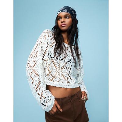 Bershka Rustic Sweater Women M Cream