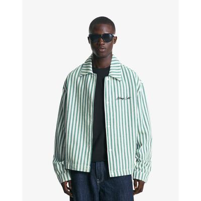 Bershka Striped Jacket With Embroidery Men S Green
