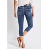Slim-fit-Jeans STREET ONE, Damen, Gr. 26, Länge 20, blau (medium blau random), Jeans, 79% Baumwolle, 15% Polyester, 4% Elastomultiester, 2% Elasthan, unifarben, casual, kniebedeckend, Jeans, aus Baumwolle mit Stretchanteil