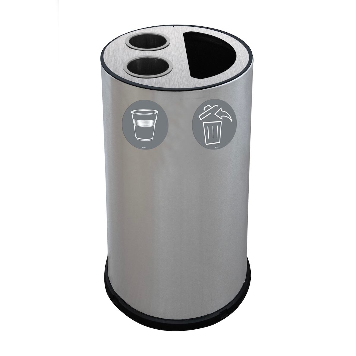 Stil Casa Getränkehalter, Ø 35 xh. 72 cm, Edelstahl, 2 Getränkehalterlöcher + 1 Fach, 2 magnetische Piktogramme, 70 Liter, satiniert. Image