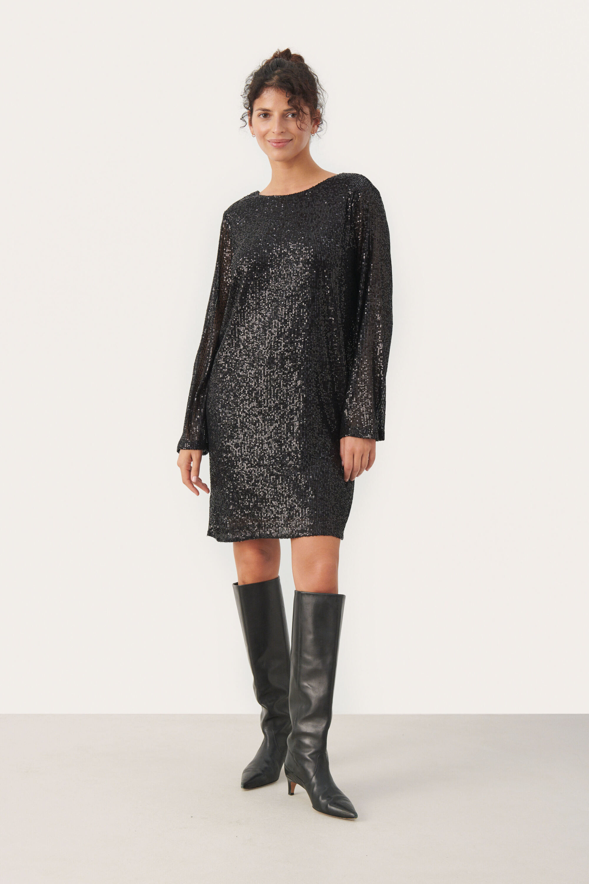 Jerseykleid Gerade Passform black L