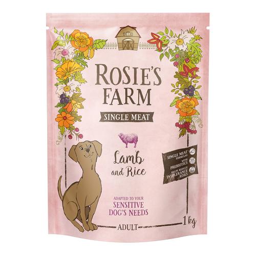 1kg Rosie's Farm Single Meat Adult agneau avec riz nourriture sèche pour chats