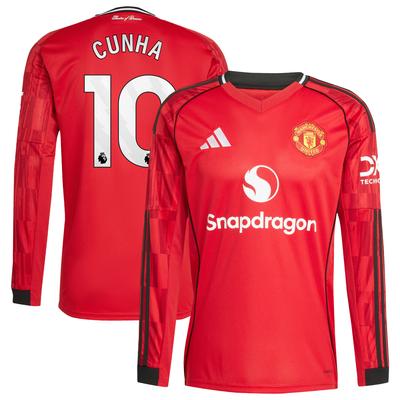 Manchester United adidas Heimtrikot 2025-26 - Lange Ärmel mit Aufdruck Cunha 10 Image