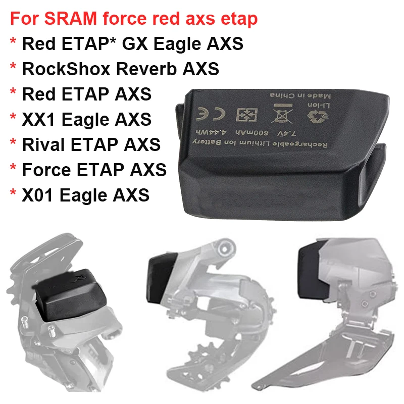 Brandneuer 7,4 V 600 mAh 4,44 Wh Akku für SRAM Force XX1 X01 GX AXS rot schwarz Achsen Etap Image