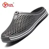 YRZL Schuhe Männer Strand Hausschuhe Unisex Aushöhlen Casual Frauen Strand Sandale Flip-Flops Schuhe Rutschfeste Größe 36-45 Herren Hausschuhe