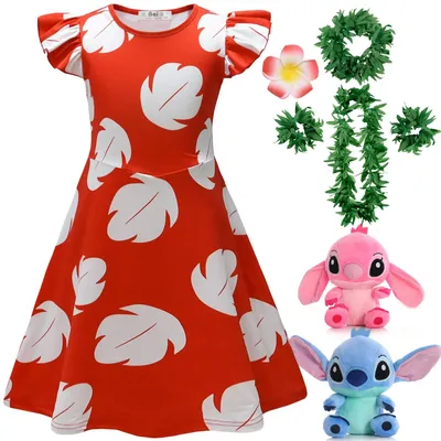 2025 klassisches Disney Lilo & Stitch TV-Serie Mädchen Cosplay Lilo Prinzessin Kleid Halloween Festliche Party Hawaiian Party Mädchen Kleid Image