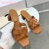 2025 sommer Frauen Neue Gewebt Hausschuhe Sexy Design Elegante Karree Block Block Blockabsatz Outdoor Concise Braun Solide Damen Schuhe