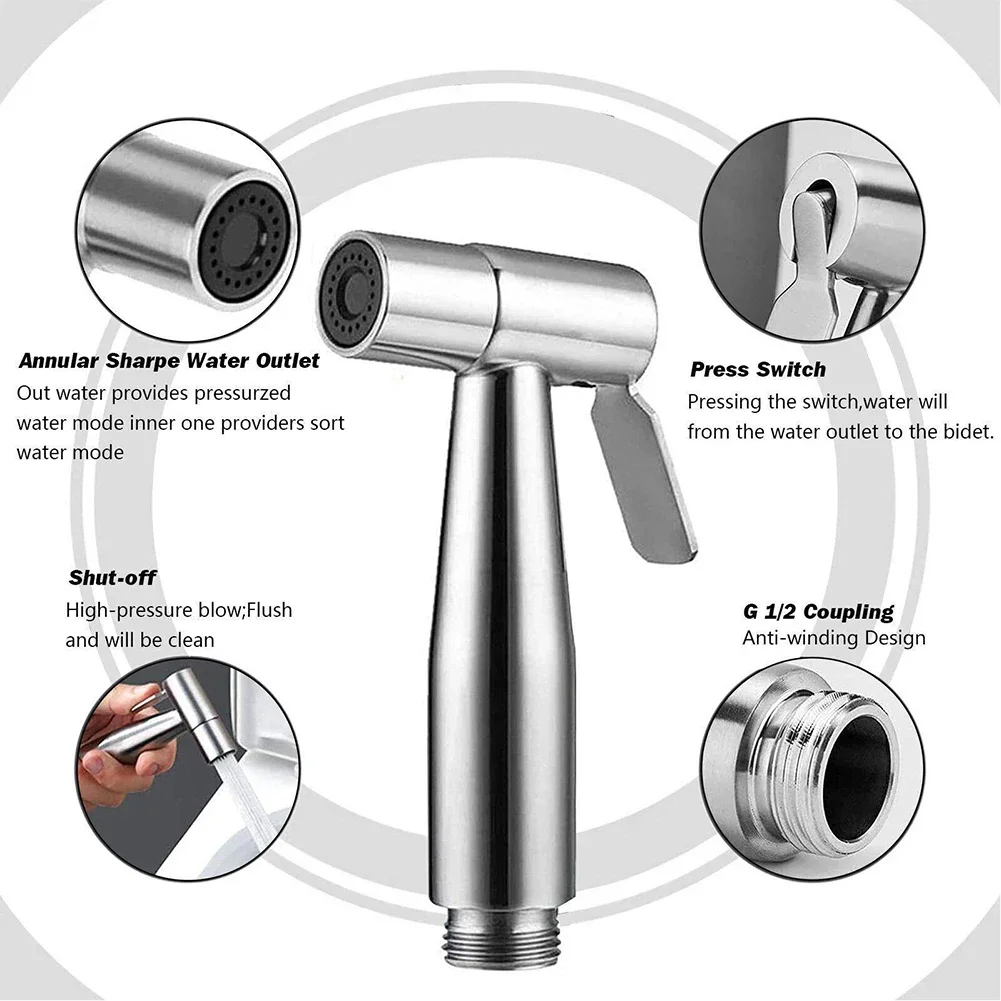 Bidet Sprayer Wc Handheld Badezimmer Hand Bidet Wasserhahn Edelstahl Spritzpistole Dusche Handheld Wc Bidet Wasserhahn Sprayer