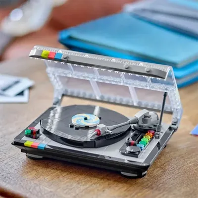 Creative Classic Festival Retro Record Player Building Blocks Model Music Player Assemble Bricks Birthday Toy Gift For Kid Adult