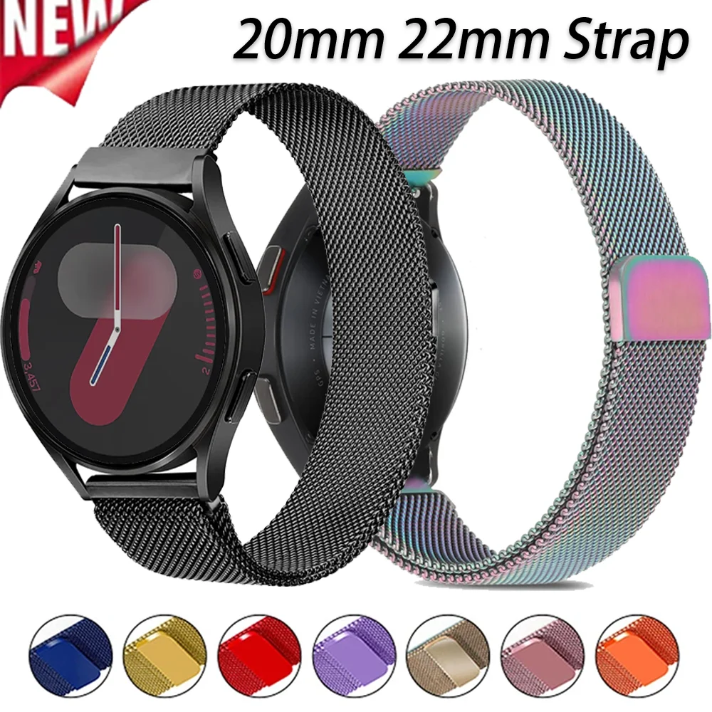 20 mm 22 mm Milanese Loop Strap für Samsung Watch 7/6/5/4 Amazfit GTS/GTR/Bip/Active 2 Armband Band Huawei Watch 5/GT5-4Pro Gürtel Image