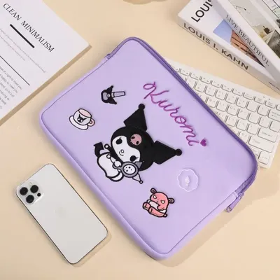 Cute Kuromi Laptop Sleeves Bag For Macbook Huawei Xiaomi HP Dell Lenovo Laptop 13 14 15 15.6 Inch Tablet Sleeve Handbag