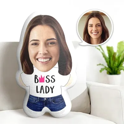 Maßgeschneidertes Geschenkkissen, individuelles Gesichtskissen, personalisiertes Boss Lady Fotokissen, Geschenk für Mama Image