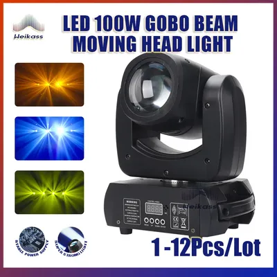 100W Beam Spot Moving Head LED Light 18 Prisms For DMX512 Disco Party Dj Wedding Professional Stage Effects Lighting 1-12PCS