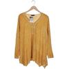 Ulla Popken Damen Langarmshirt, Gr. 50, gelb, Baumwolle