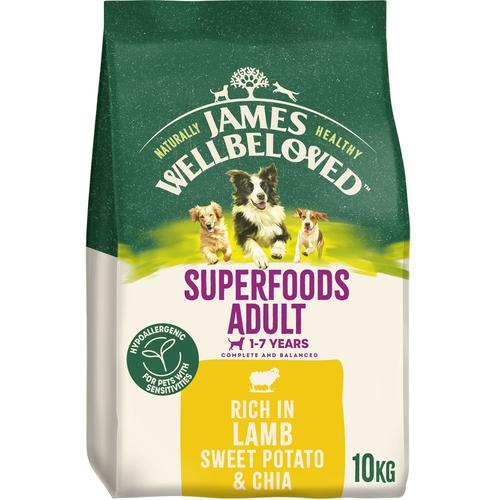 2x10kg Lamb, Potato & Chia Superfoods Adult James Wellbeloved Dry Dog Food