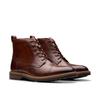 Winterstiefel CLARKS "Aldwin Cap", Herren, Gr. 41,5 (7,5), braun (mid tan lea), Leder, elegant, Schuhe, Festtagsschuh, Stiefelette, Anzugschuh mit Blockabsatz